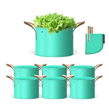 SPONDWILD 7 Stuks 7 Gallon Groeizakken, PE Tuin Groeizakken voor Planten met Takbindgaten en Afvoergaten, Ideaal voor Groenten, Aardbeien