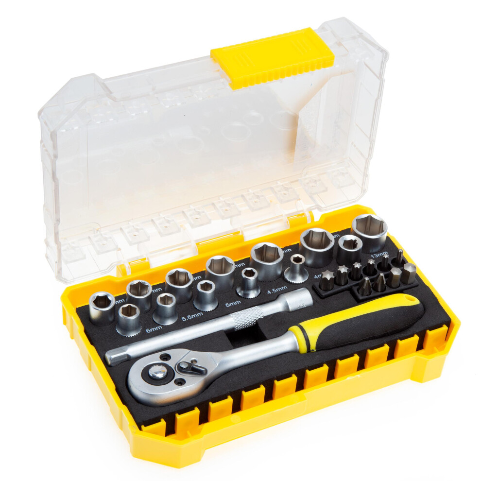 - Xtrade 1/4 Socket Set (Pack Of 25) Silver (One Size) - Image 2