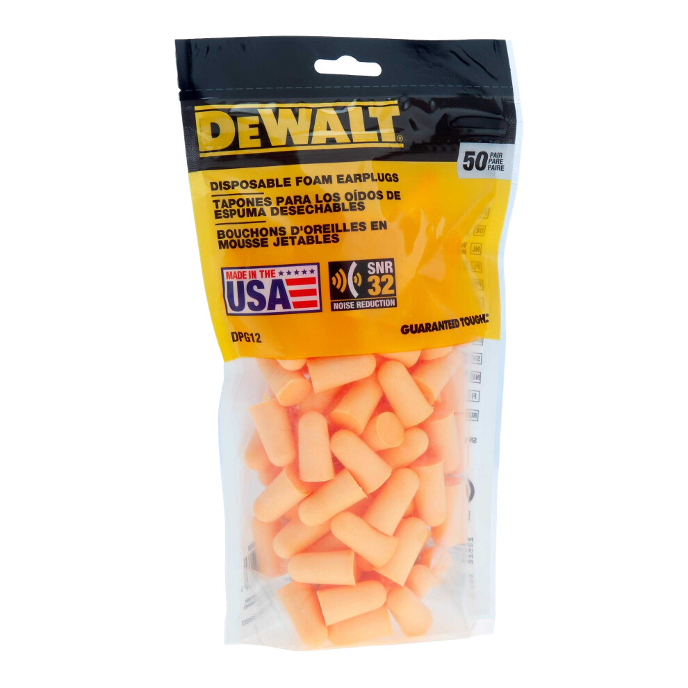 Dewalt Foam Ear Plugs (Pack Of 50) Orange