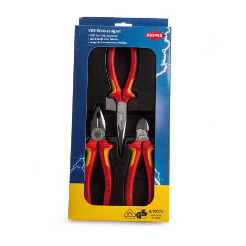 Knipex Knipex Chrome Plated Pliers (Pack of 3) 1