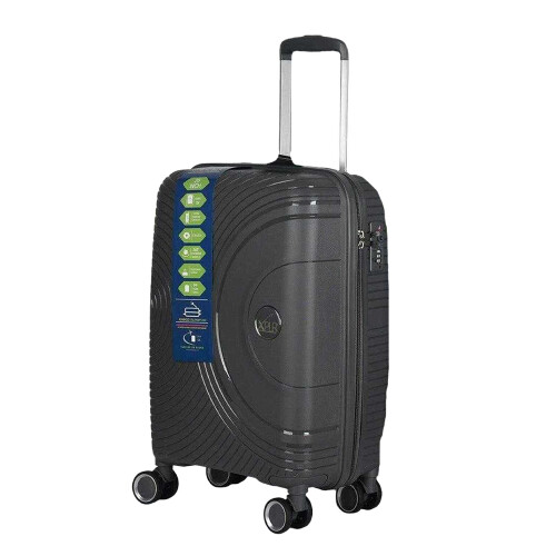 (One Size, Grey) XPLR Polypropylene Lightweight Hardshell 8 Wheeled Suitcase (Pack of 3)