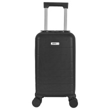 (One Size, Black) Public Dealz Underseat Lightweight 4 Wheeled Cabin Bag