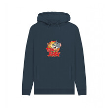 (S, Navy) Tom And Jerry Unisex Adult Graphic Vintage Hoodie