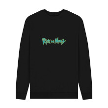 (L, Black) Rick And Morty Unisex Adult Logo Sweatshirt