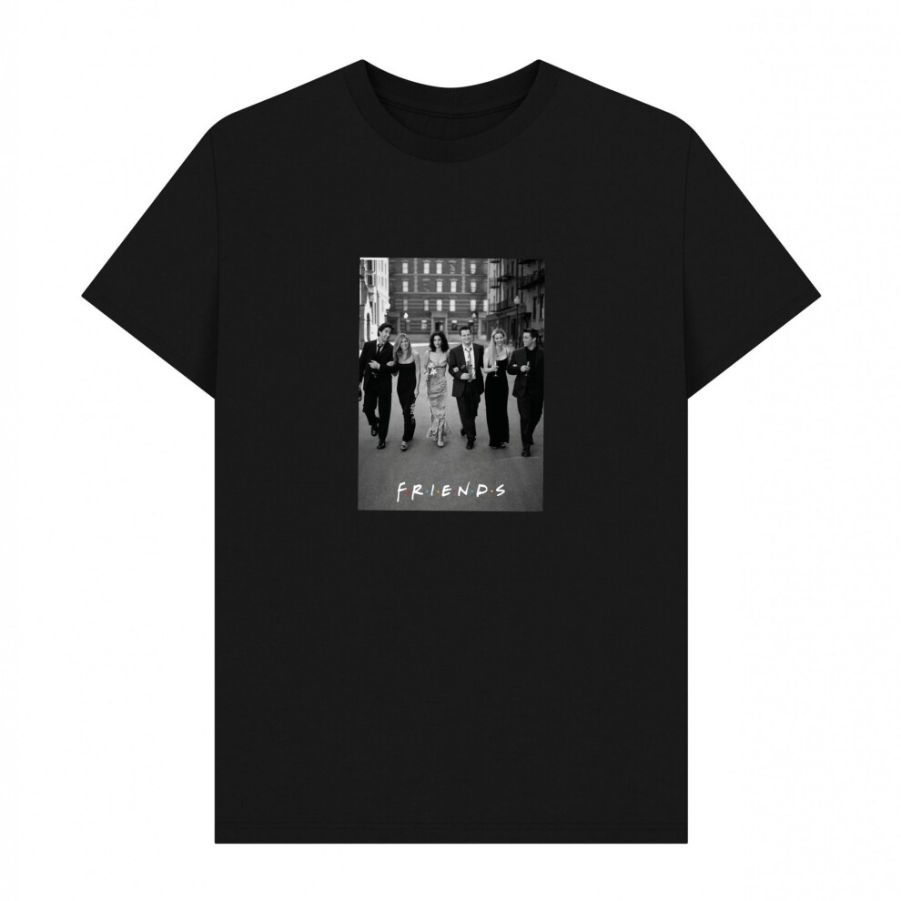 Friends (S, Black) Unisex Adult Poster T-Shirt