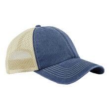 (One Size, Vintage Denim/Stone) Beechfield Unisex Adult Vintage 6 Panel Trucker Cap