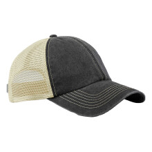 (One Size, Vintage Black/Stone) Beechfield Unisex Adult Vintage 6 Panel Trucker Cap