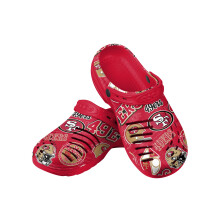FOCO San Francisco 49ers NFL Mens Historic Print Clog with Strap - S