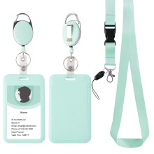 Inklapbare ID Badge Houder met Lanyard, Stevige Badge Reel, Afneembare Sleutelhanger, Cruise Kaarten Houder