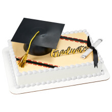 DecoPac Mega Abschlusskuchen Topper Set, Grad Cap, Gold Graduate Pic & Diplom Deko Kit - 3 Teile