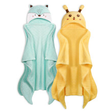Peuter Badhanddoek Kap Kinderen Badhanddoek Babyhanddoeken met Kap voor Jongens Meisjes 0-5 Jaar, 2-Pack