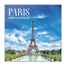 Paris Wandkalender 2026 30,5 cm x 30,5 cm FSC Plastikfrei - Familienplaner für Reisen 2026
