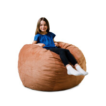 Big Joe Fuf 3.5Ft Schaumstoff Sitzsack für Kinder, Jugendliche, Bronze Plüsch Polyester