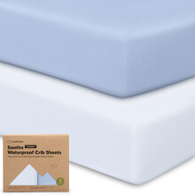 2-Pack Lenzuola da Culla Impermeabili per Bambino - Cotone Organico 52X28, Fitted Sheets Neutri