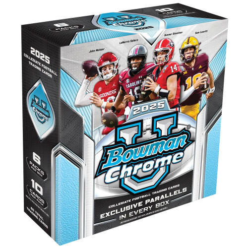 2025 Bowman University Chrome Football - Fabrikversiegelt - Mega Box