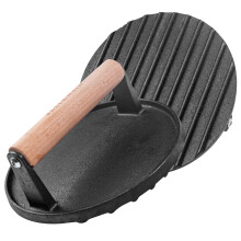 Bellemain Zware Gietijzeren Smash Burger Pers 7" Rond Grillpers voor Burgers, Bacon, Sandwiches, Steak