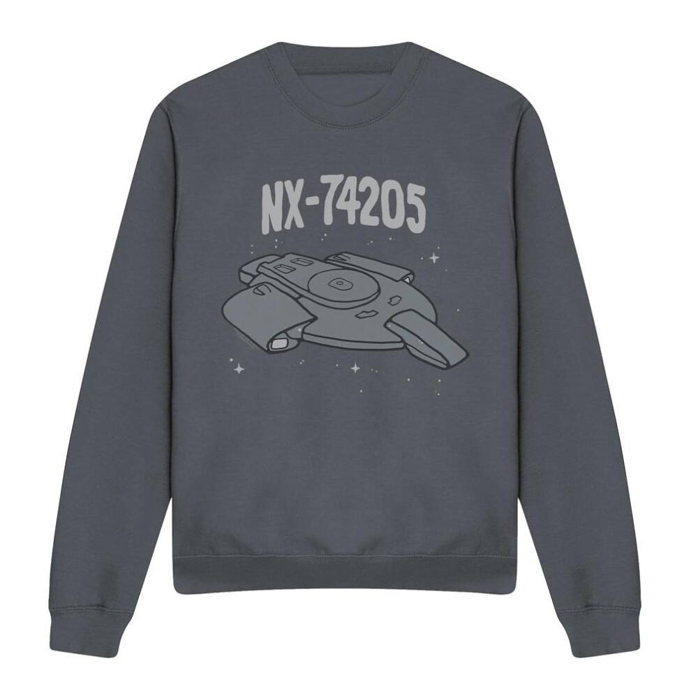 Star Trek (S, Charcoal) Unisex Adult The Defiant Sweatshirt Multicoloured
