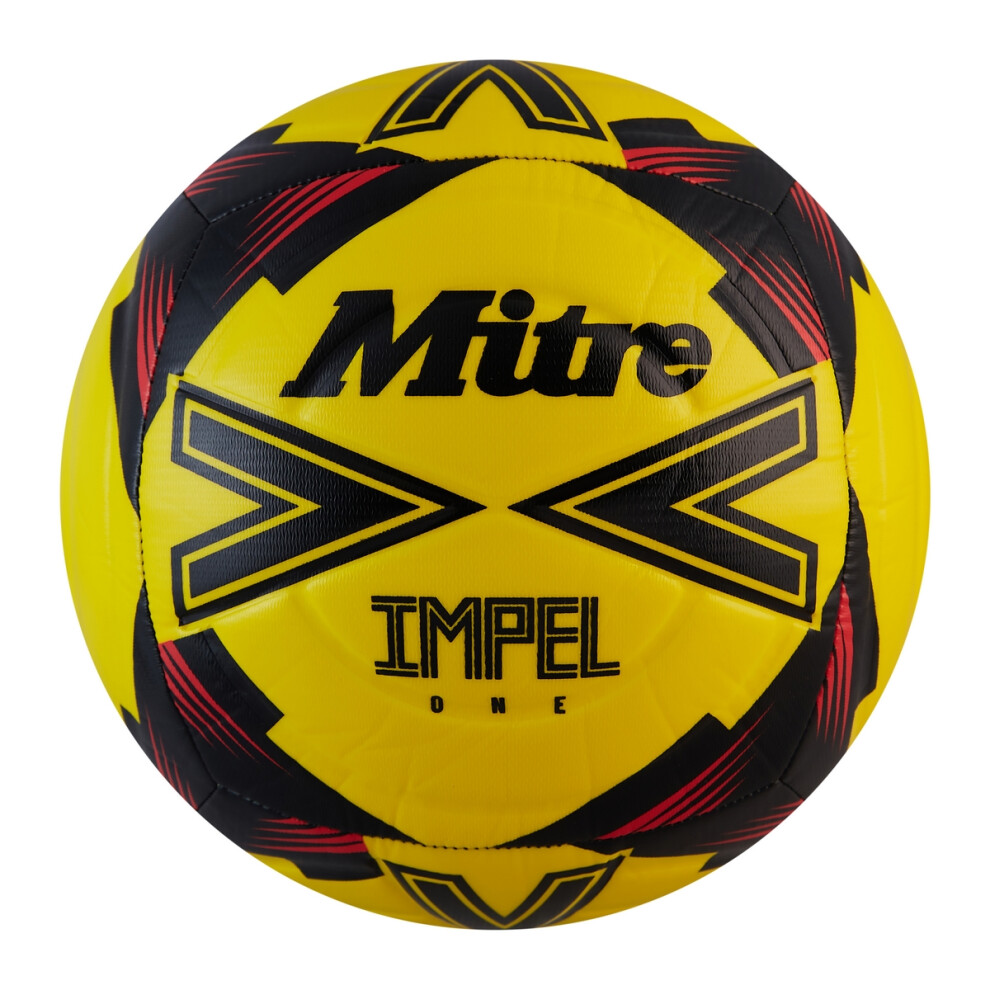 Mitre (4, Fluorescent Yellow/Black/Red) Impel One Football