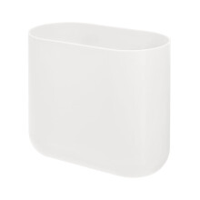 iDesign Kleine Slimme Plastic Prullenbak voor Badkamer, Slaapkamer, Kantoor, Bureau, Studentenhuis, Kokoswit