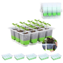 ZSYWODFO Zaadstarter Tray, 5-Pack Herbruikbare Silicone Tray met 5 Basis Trays, Vouwbaar Ontwerp voor Eenvoudig Overplanten
