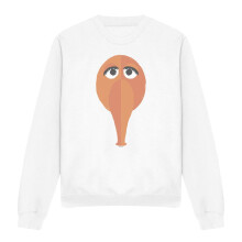 (M, White) Sesame Street Unisex Adult The Smirk Snuffy Sweatshirt