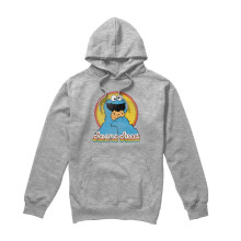 (S, Athletic) Sesame Street Unisex Adult Cookie Monster Layered Heather Hoodie