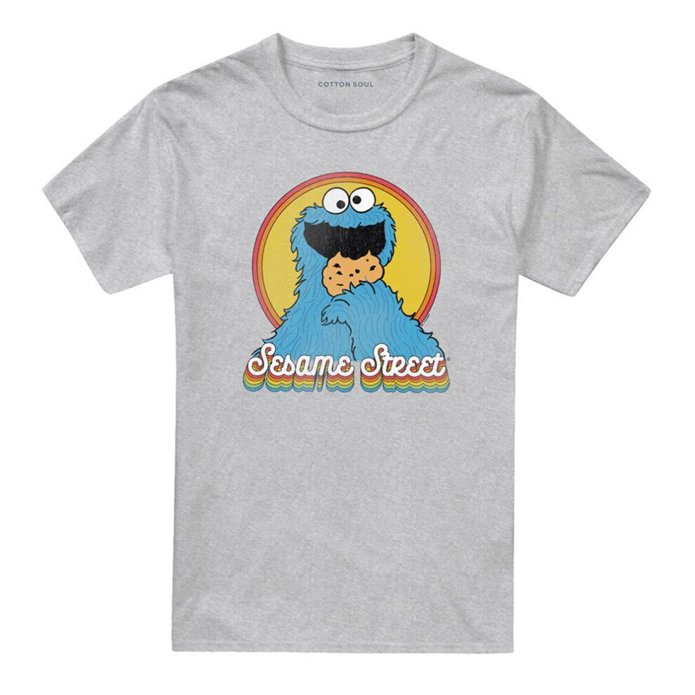Sesame Street (4Xl, Athletic) Unisex Adult Cookie Monster Layered T-Shirt Multicoloured