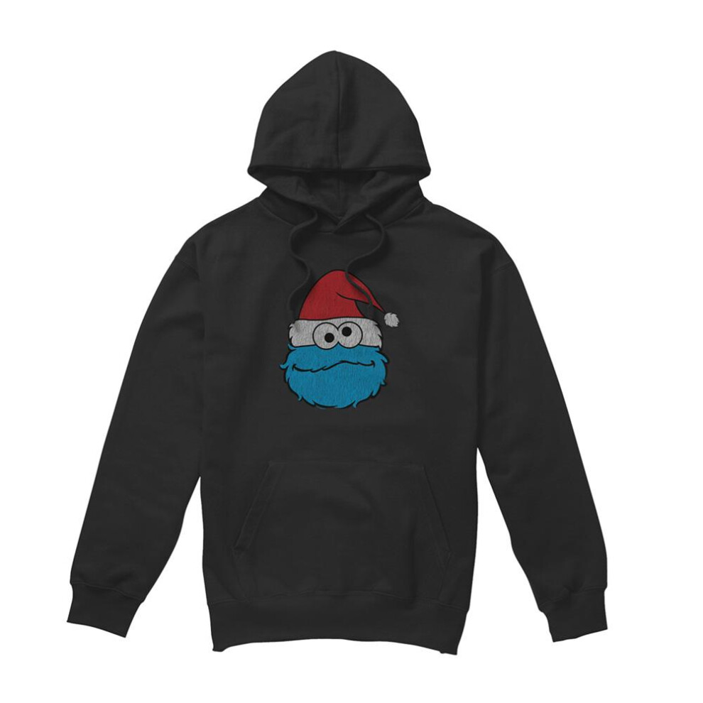 Sesame Street (L, ) Unisex Adult Cookie Monster Christmas Hoodie Black