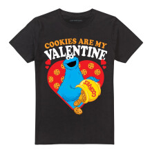 (M, Black) Sesame Street Unisex Adult Cookies Are My Valentine T-Shirt