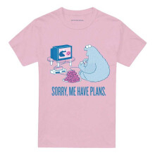 (S, Pink) Sesame Street Unisex Adult Me Have Plans Cookie Monster T-Shirt