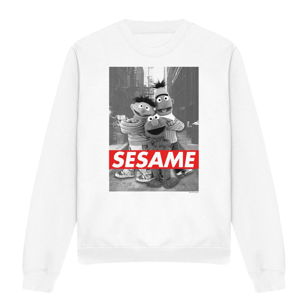 Sesame Street (Xxl, ) Unisex Adult Sweatshirt White
