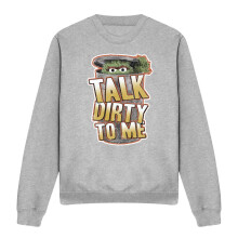 (M, Athletic Heather) Sesame Street Unisex Adult Talk Dirty To Me Sweatshirt