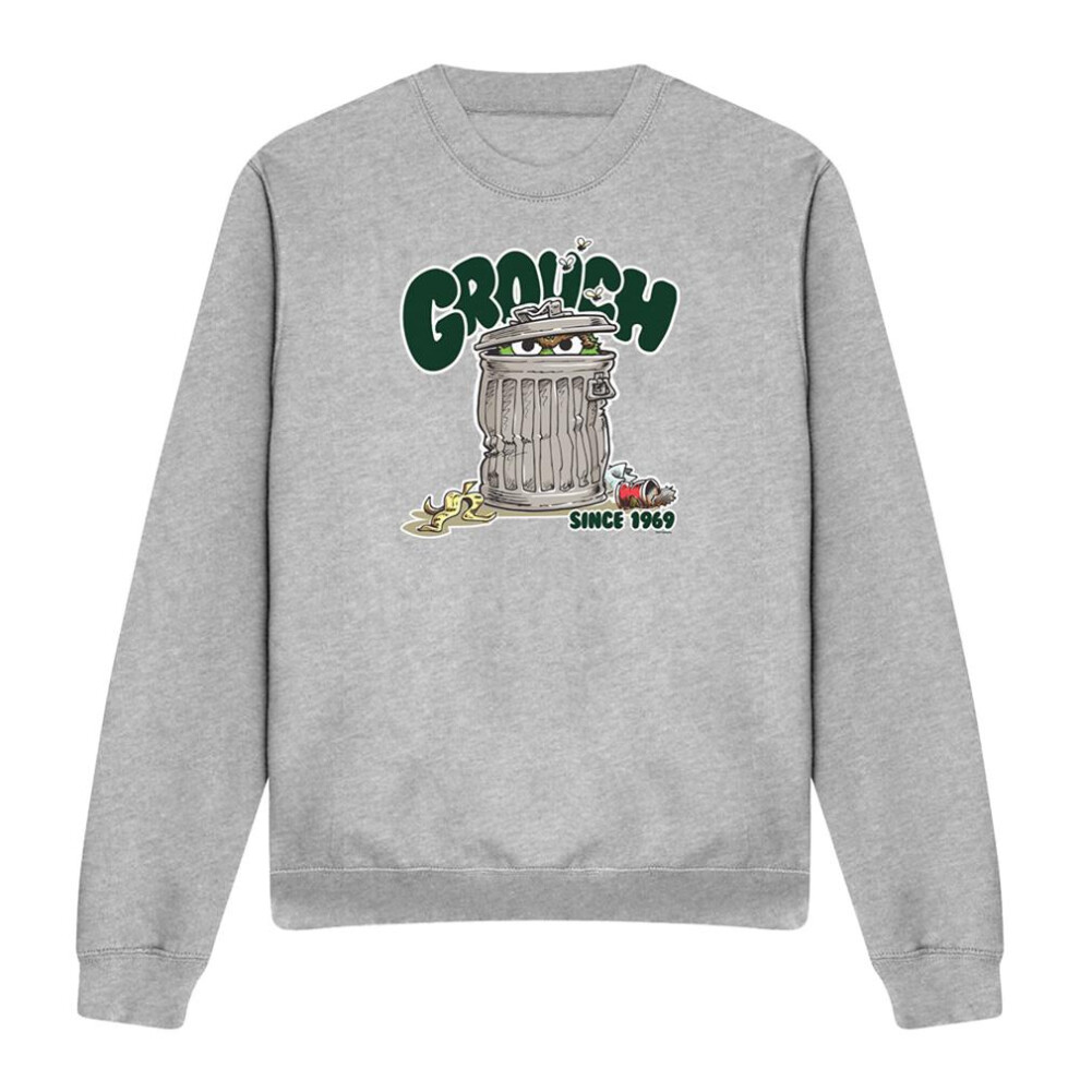 Sesame Street (M, Athletic Heather) Unisex Adult Since 1969 Oscar The Grouch Sweatshirt Multicoloured