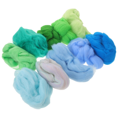 10Pièces Laine Feutrage Douce Colorée Idéale Pour Travaux Créatifs