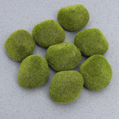 8Pièces Pierre Mousse Verte Décorative Simulation Élégante Pour Maison 1