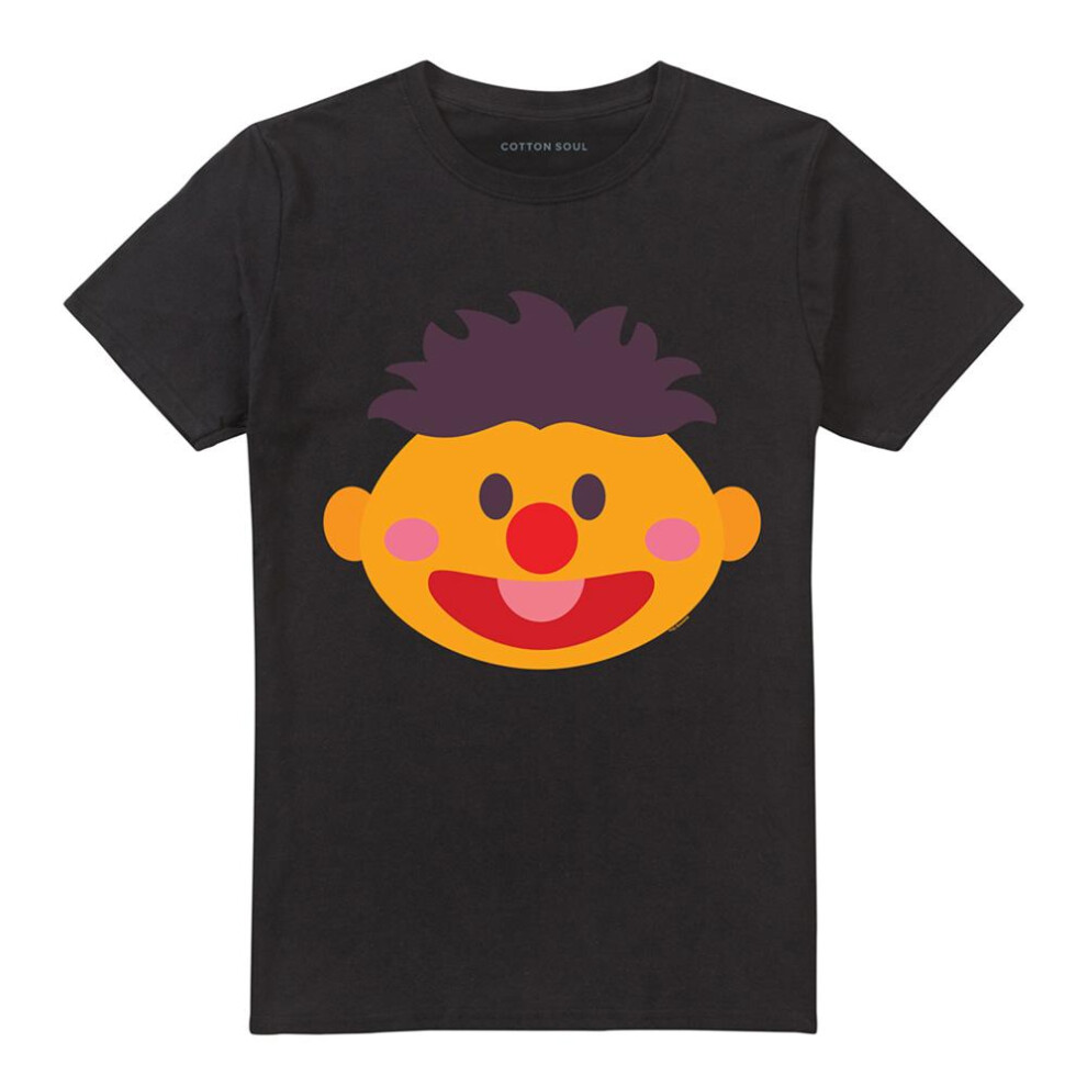 Sesame Street (Xxl, ) Unisex Adult Ernie Kawaii Face T-Shirt Black