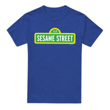 (XXL, Royal Blue) Sesame Street Unisex Adult Logo T-Shirt