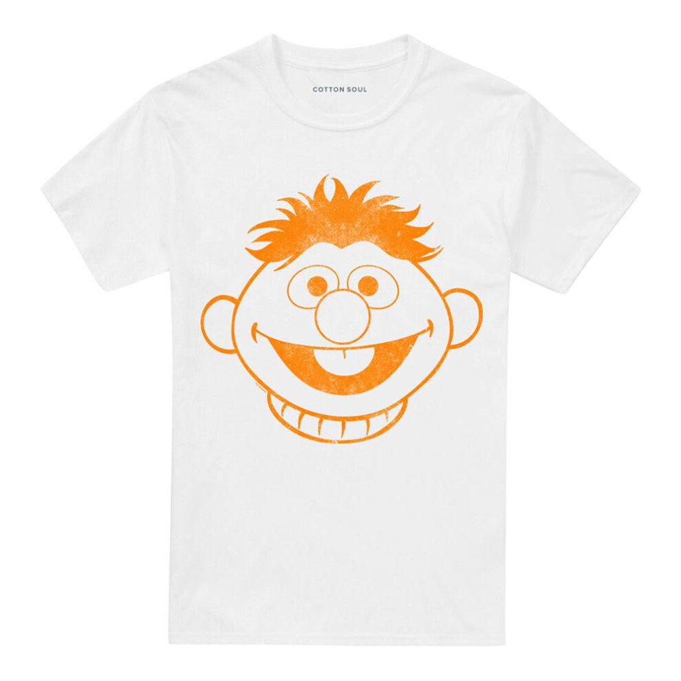Sesame Street (L, ) Unisex Adult Ernie Mono T-Shirt White