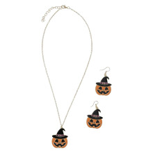 Fiestas Guirca Pumpkin Halloween Earring & Necklace Set