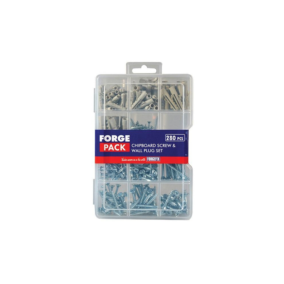 Forgefix Screw & Wall Plug Kit Forgepack 280 Piece