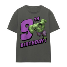 (XXL, Charcoal) The Incredible Hulk Womens/Ladies 9th Birthday T-Shirt