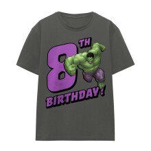 (XXL, Charcoal) The Incredible Hulk Womens/Ladies 8th Birthday T-Shirt