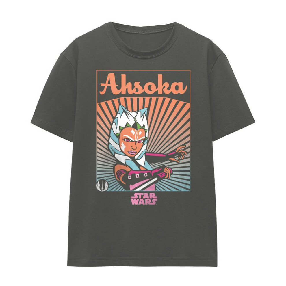Star Wars (M, Charcoal) Womens/Ladies Ahsoka Rays T-Shirt Multicoloured