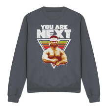 (L, Charcoal) Bloodsport Unisex Adult You Are Next Sweatshirt