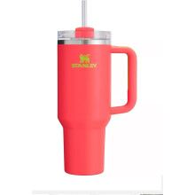 STANLEY Quencher H2.0 FlowState Vaso de Acero Inoxidable Aislado con Tapa y Popote (Hibisco, 40 oz)