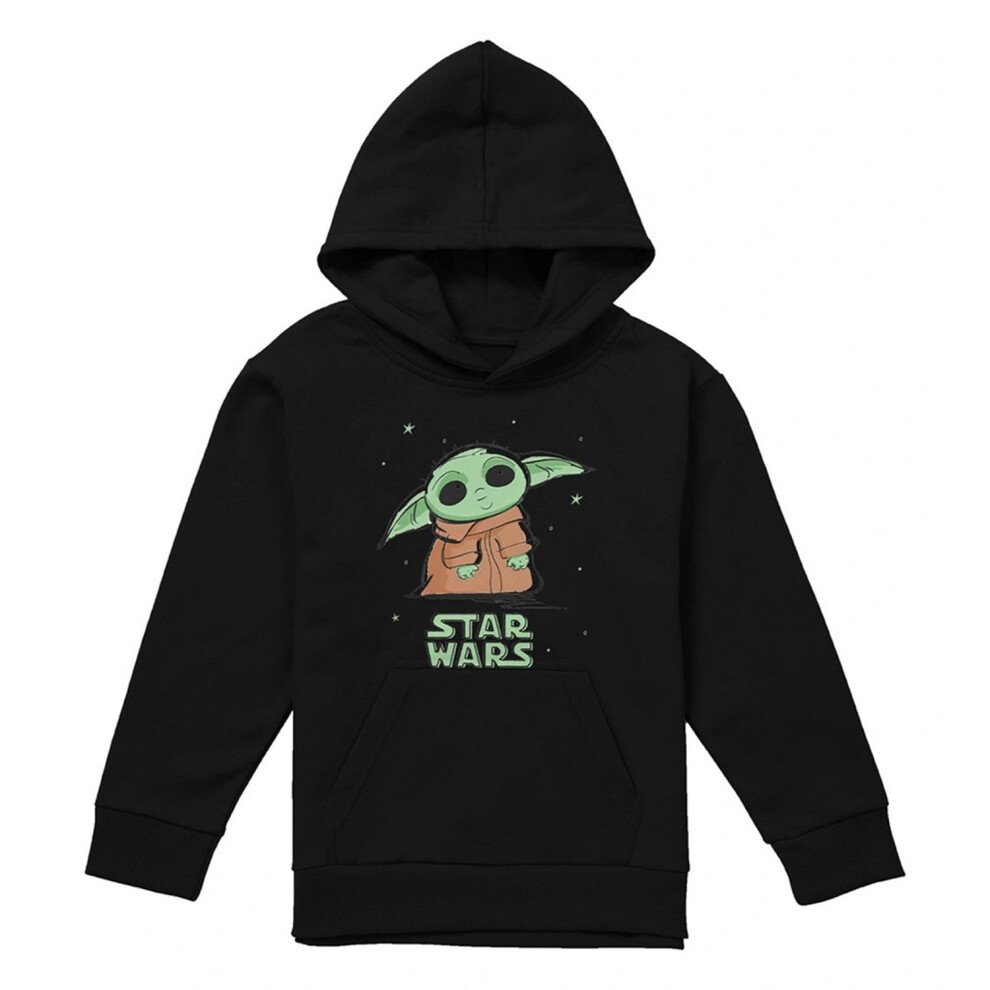 Star Wars (9-11 Years, ) Childrens/Kids Grogu Splash Hoodie Black