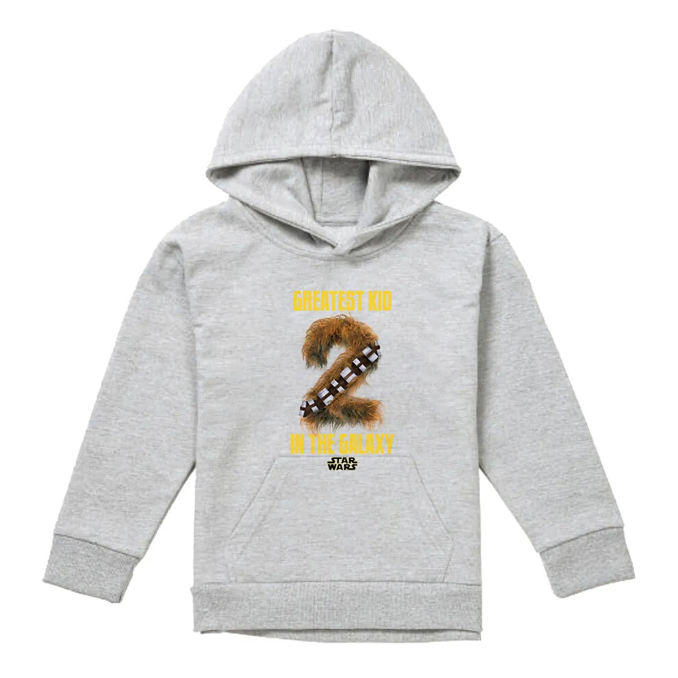 Star Wars (5-6 Years, Athletic Heather) Childrens/Kids Greatest Kid Chewbacca Hoodie Multicoloured