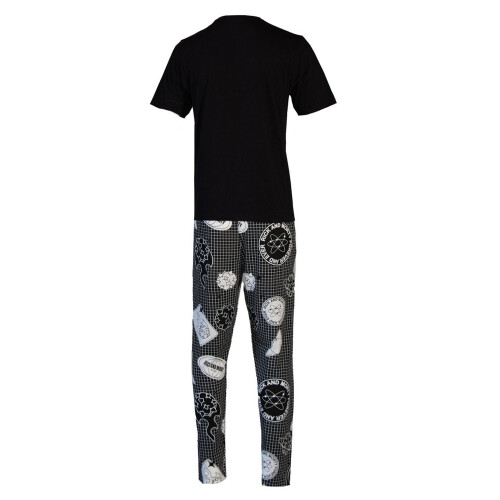 Rick And Morty (M, Black/White) Rick And Morty Mens Grid Pyjama Set 1