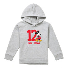 (12-13 Years, Athletic Heather) Disney Childrens/Kids Mickey Mouse Shirt Heather 12th Birthday Hoodie