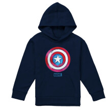 (12-13 Years, Navy) Captain America Childrens/Kids Drip Shield Pull Over Hoodie